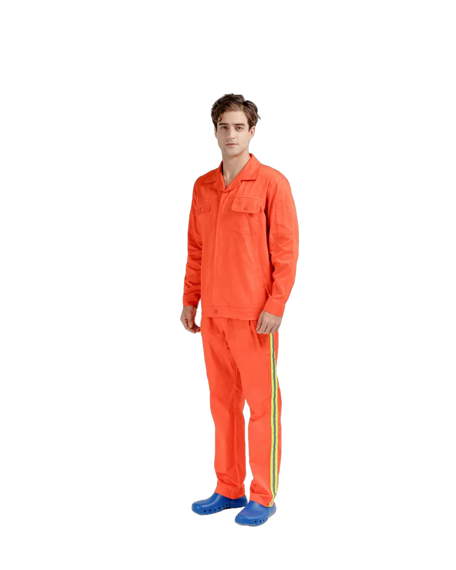 Wholesale Two Pieces Oil Resistant Coverall Safety Uniforms Suit Work Clothes Unisex Workwear