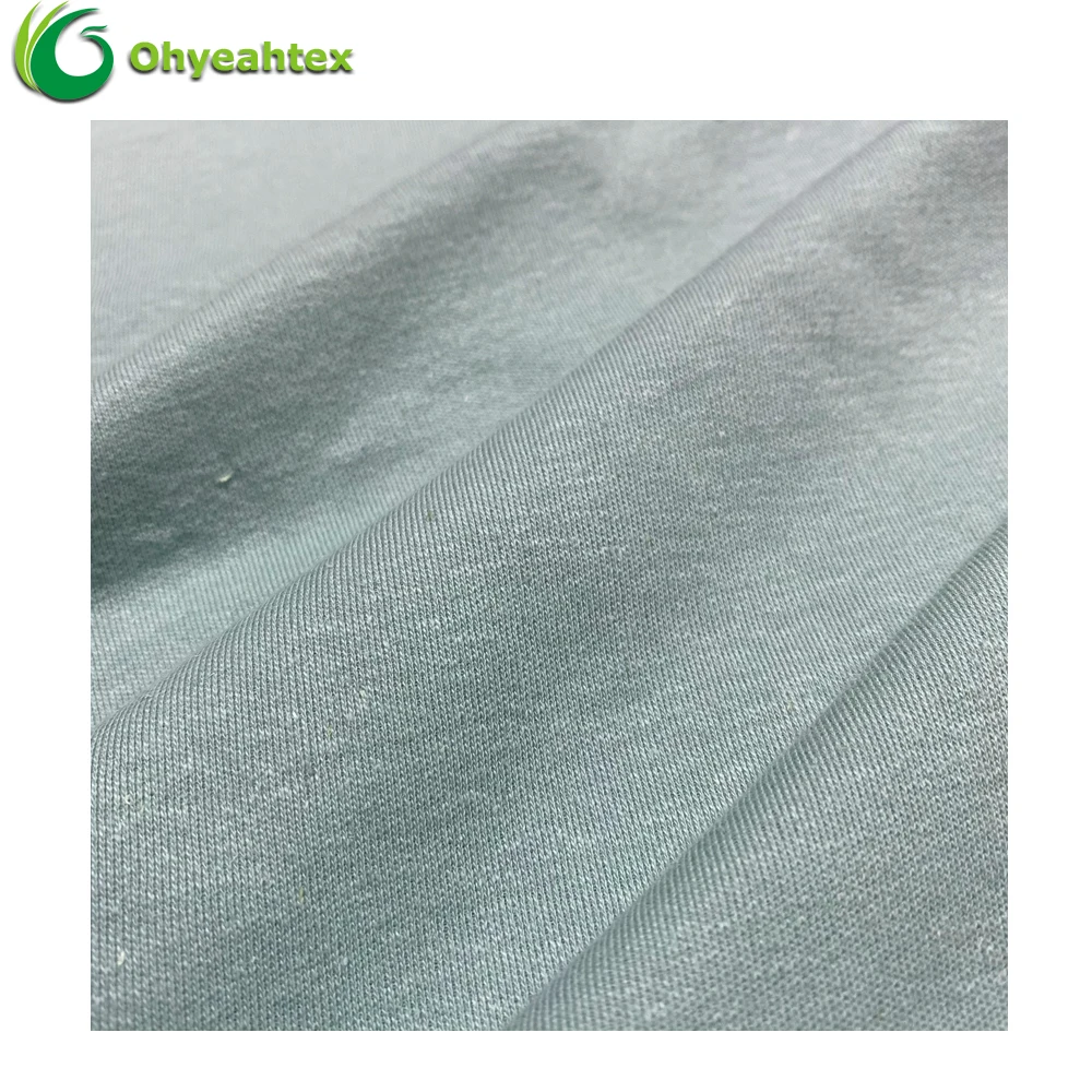 
Organic 2 Way Stretch Knitted Interlock Single Jersey 70% Organic Cotton 30% Hemp Fabric For T-shirt 