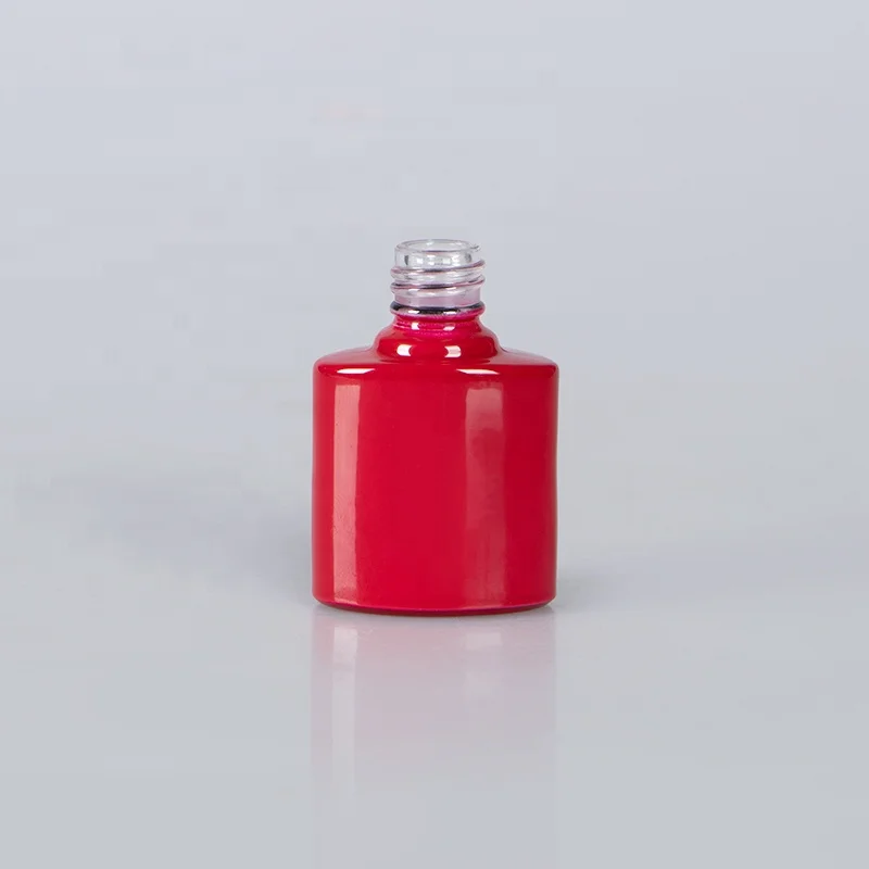 Empty 7ml red custom made nail polish glass bottle luxury with plastic black cap