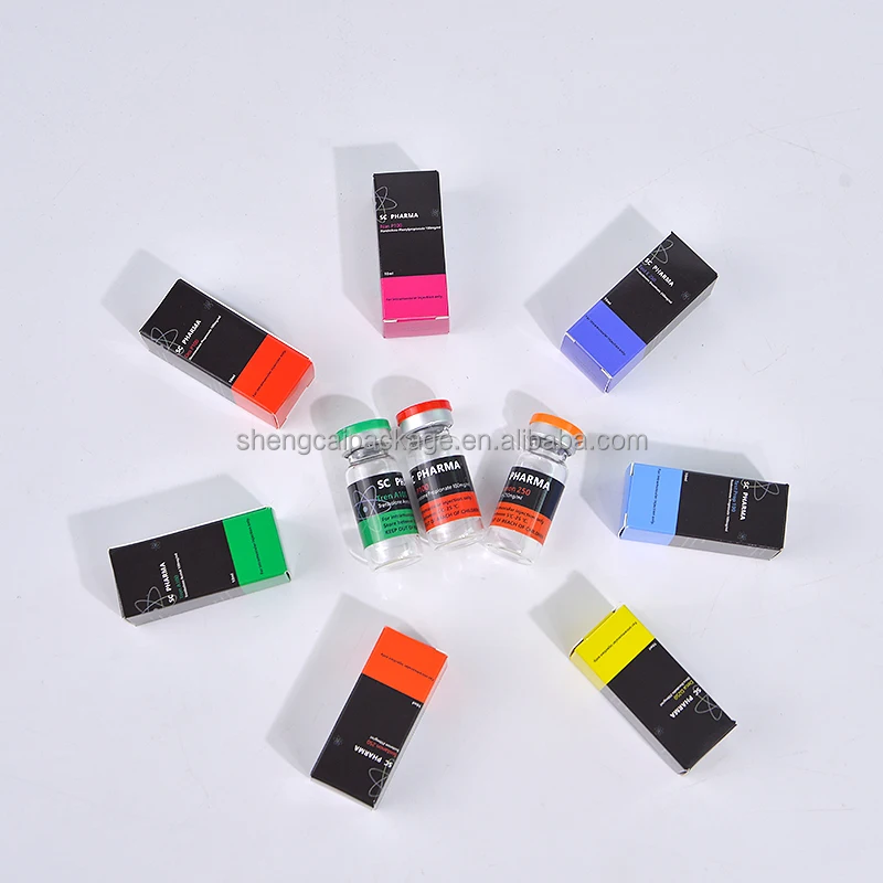 Holographic medical vial custom box TEST E 10ml vial box packaging