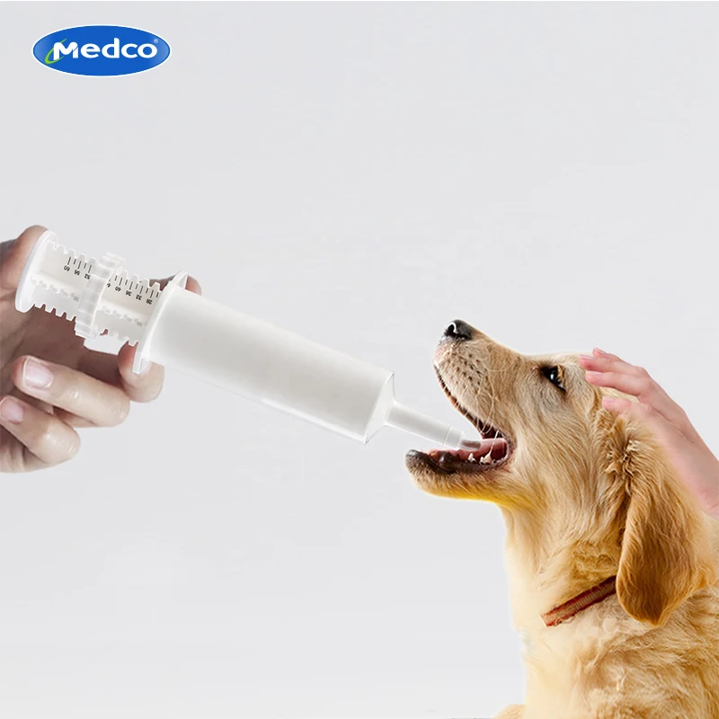 Veterinary Animal 60ml New Design Feeding Plastic  Glue Syringe Tubing Nutrition Injector