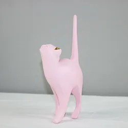 Girl Heart Pink Cat Resin Decoration Living Room Home Decoration Wedding Creative Gift