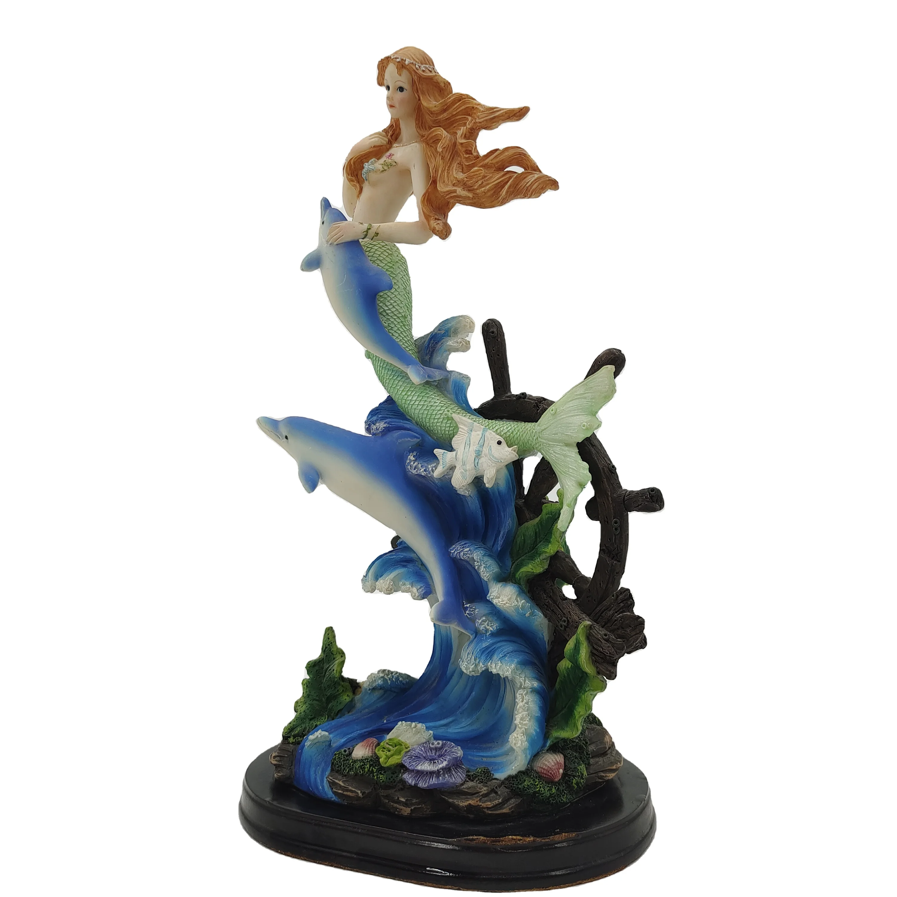 Factory Hot Sale Resin Craft Unique Animal Ornament a Group of Dolphin Ornament