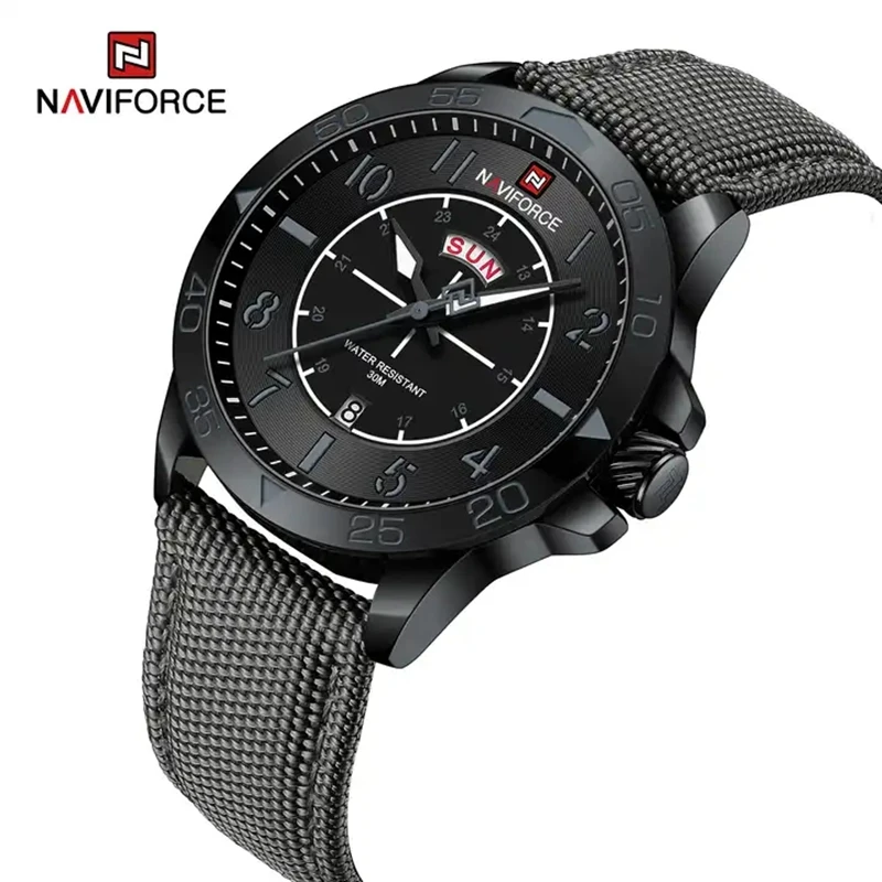NAVIFORCE 9204N watch luxury men wristwatch fashion business clock waterproof  leather quartz men  watches Wrist watch