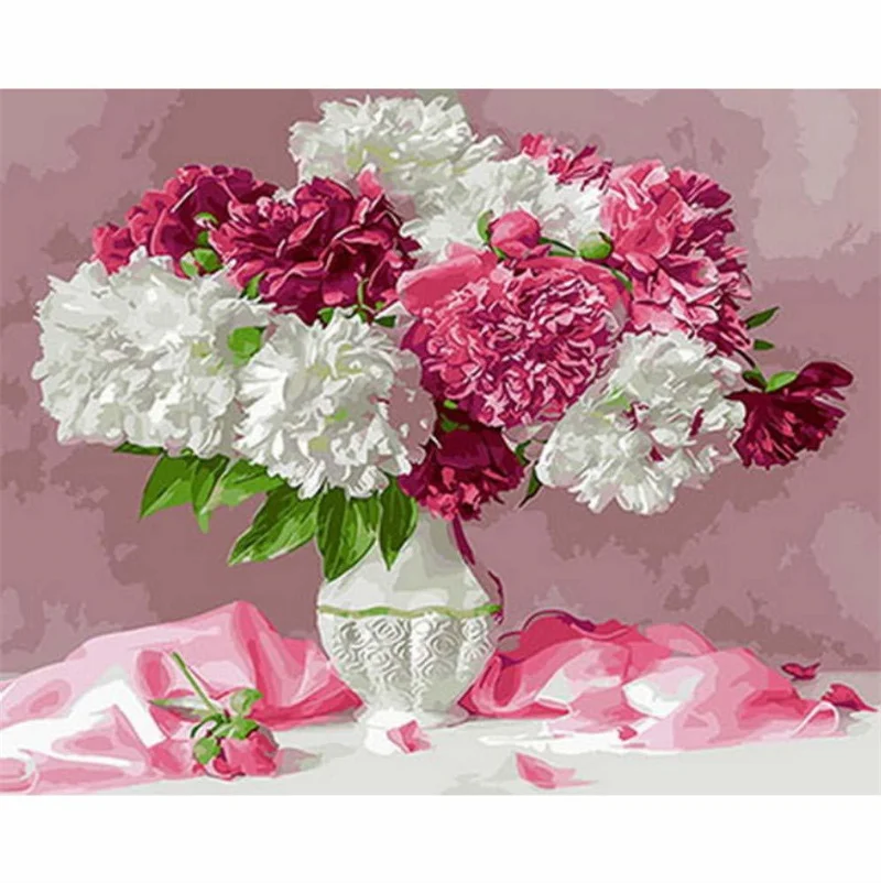 DIY full diamond embroidery kits diamond painting flowers on windowsill home decoration