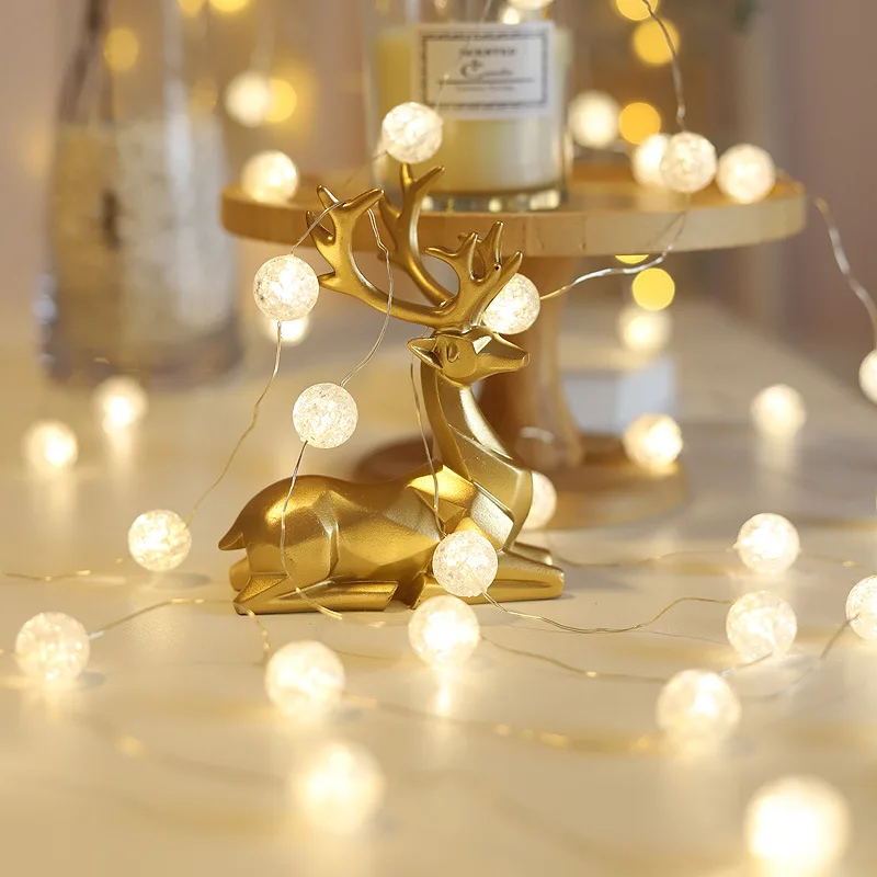 2024 Popular LED Split Bead Decoration String Lights Wedding Festival Copper Wire String Lights Decoration String Lights