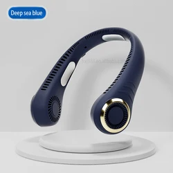 F1 Neck Fan Ice porcelain patch Portable Cooling Fan  Outdoor Type-c Rechargeable 180 degree circulation wind hanging neck fan