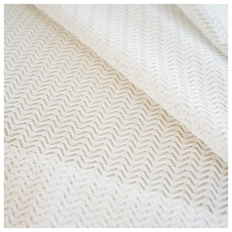 New Modern Fishbone White Sheer Voile Curtain Fabric Home Deco Fabric for the Living Room
