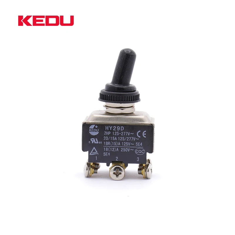 KEDU Screw Terminal Dougble Pole Double Throw Black Toggle Switch with UL TUV CE CQC Approved HY29D