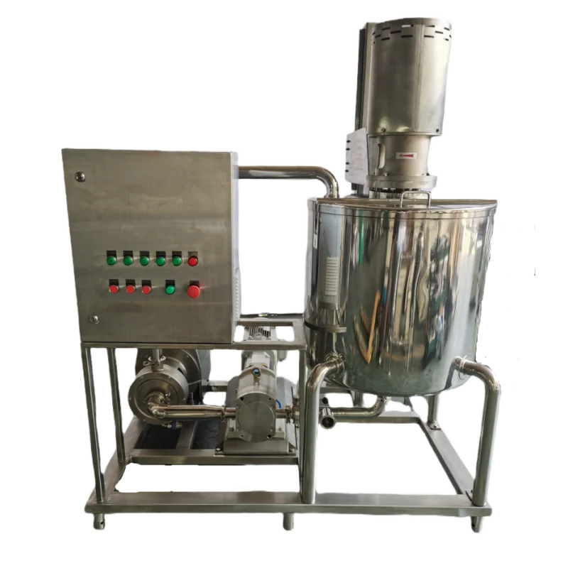 high shear mixer pumping/cycling high viscosity gel product mixes liquid and powders xanthan gum