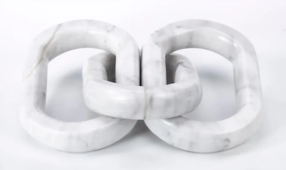 Luxury Home Decor White/Black Marble Chain Link