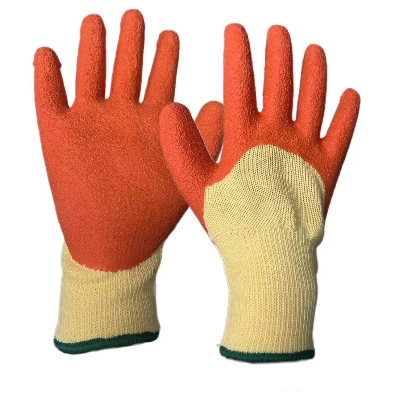Latex Half coated General Work Gloves Workshop Gloves Winter Construction Wrinkle Coated Gloves