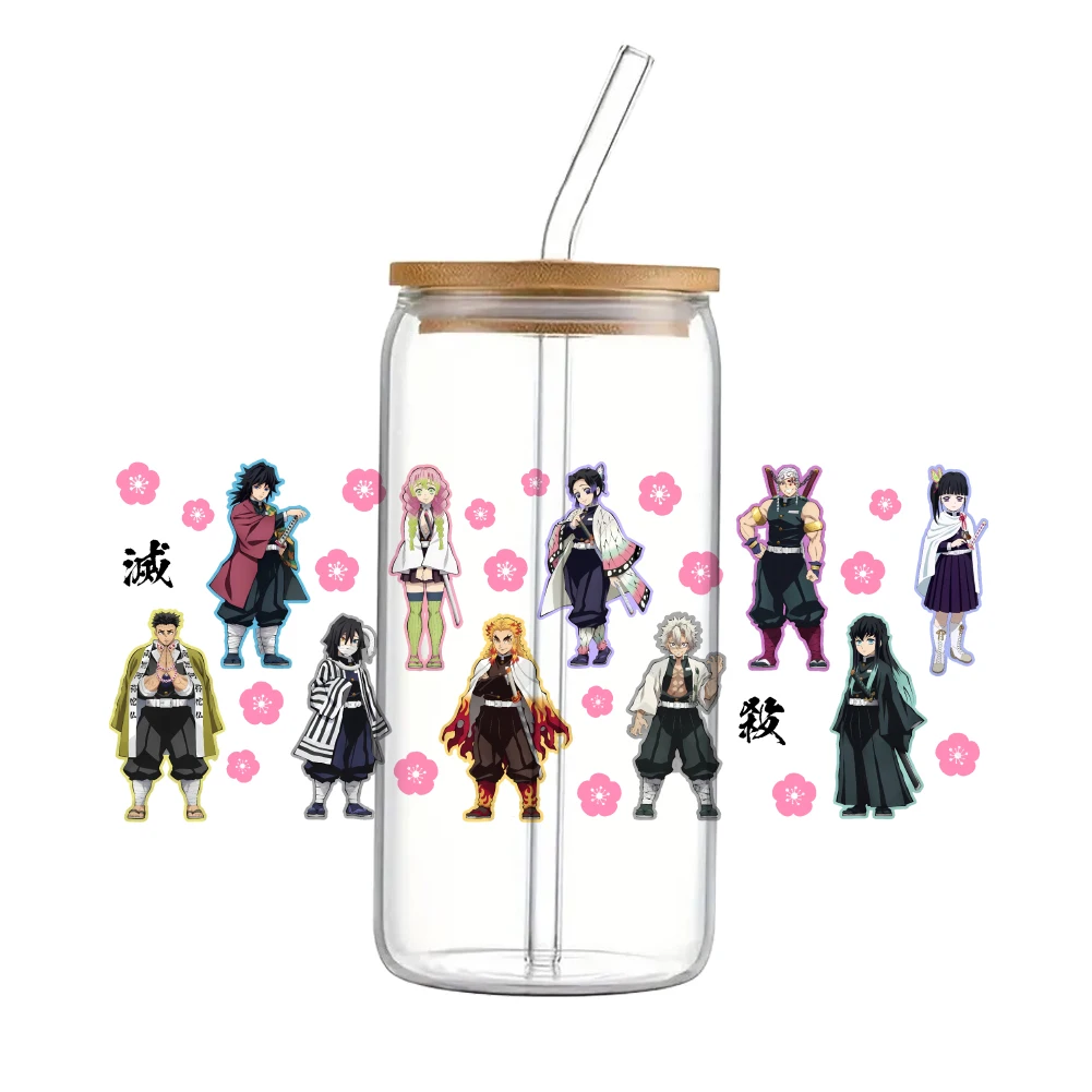 Cartoon character Japanese UV Waterproof DTF Sticker 16oz Cup Wraps  For DIY Glass Ceramic Metal Cup wrap Sticker