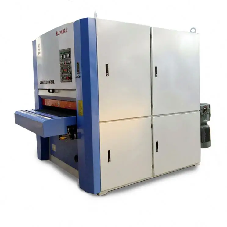 Calibrating Best Sell Two Head Wide Belt Ply Sander Wood Sanding Machine