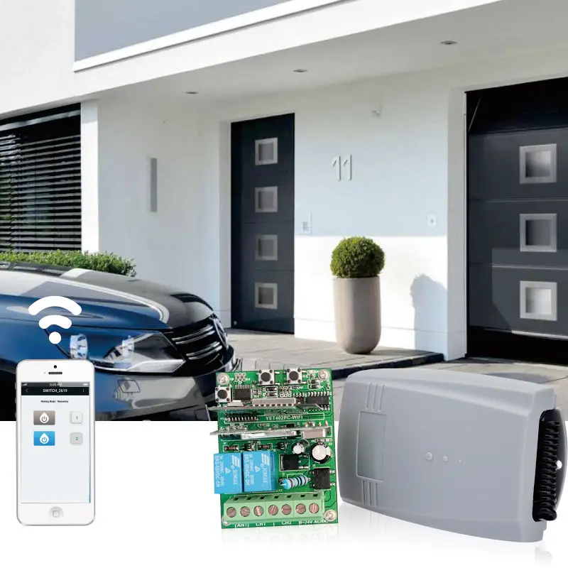 YET402WFR Smart home Tuya 2 channels Wifi receiver wireless switch light alarm system door controller