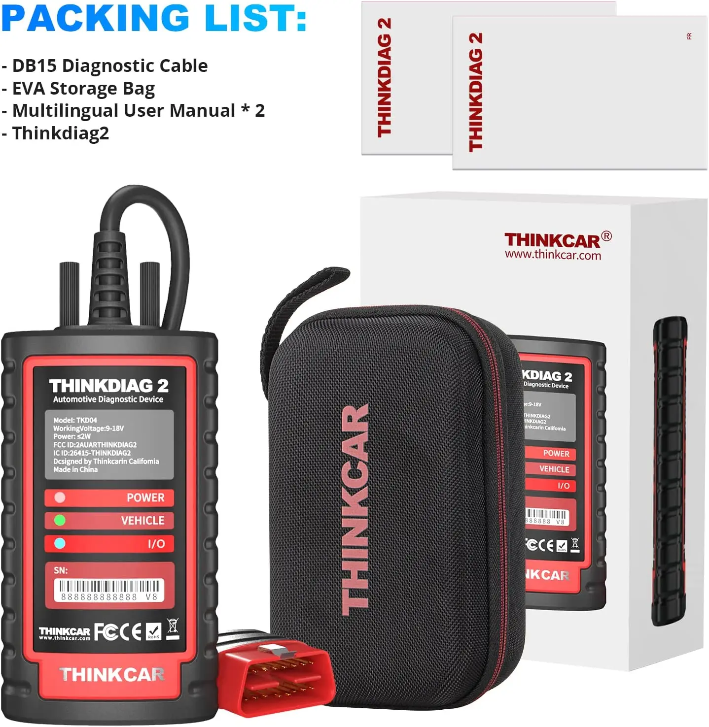 Thinkdiag2 OBD2 диагностический сканер CAN-FD протокол AutoVIN активный тест 15 + сброс услуги интеллигентая (ый) сканирующий инструмент для GM