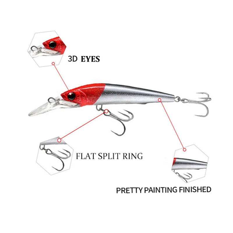 KEWOTE 140mm 40g 7Colors Artificial Hard Minnow Lure Floating Fishing Lure For Trolling