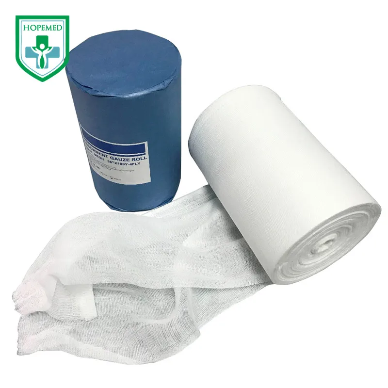 Factory price 100% cotton surgical medical gauze roll gauze bandage roll absorbent gauze rolls