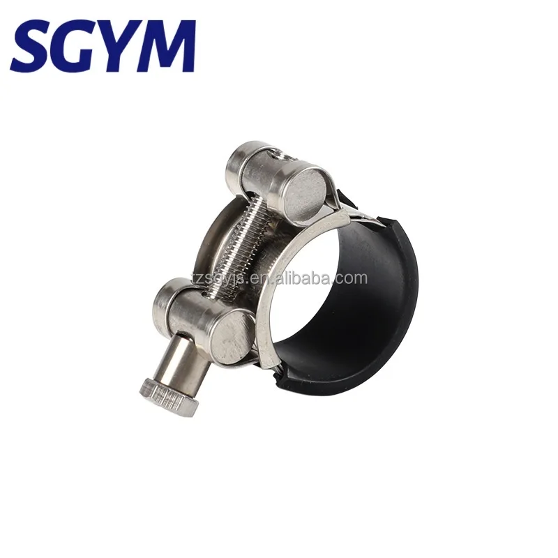 Rubber Cushioned Hose Clamp 304 Stainless Steel 17-434mm Many Sizes Exhaust Circular Air Water Pipe Clip Fasteners