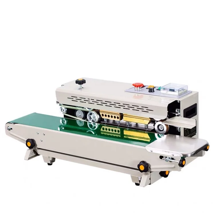 FILLING AUTO BRAND Horizontal Heat Sealing Nitrogen Gas Filling Vacuum Automatic Continuous Band Sealer Machine