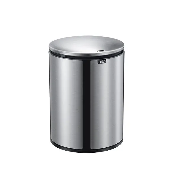 automatic trash bin stainless steel 9L Round Stainless steel sensor trash can with UV sanitizing available