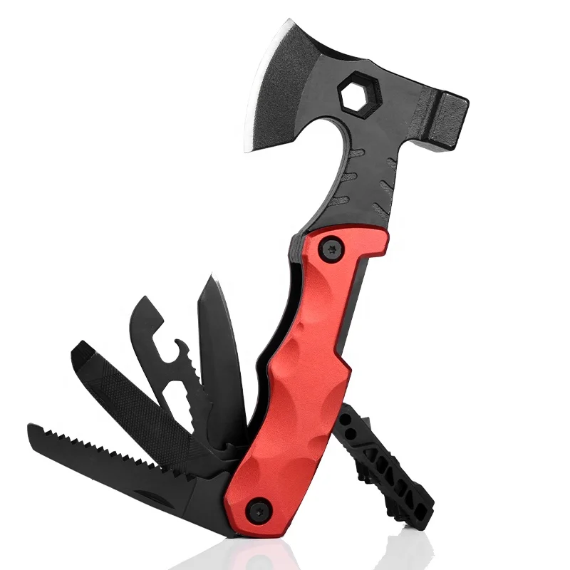 New cross-border multi-functional vehicle fire axe outdoor camping mountaineering hammer with axe portable combination tools