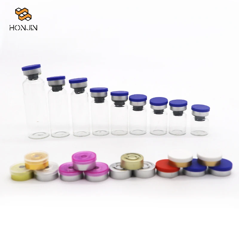 Empty Amber Clear sterile 5ml 7ml 10ml pharmaceutical tubular Glass Vials for Injection with Rubber Stopper Flip Tear off Caps