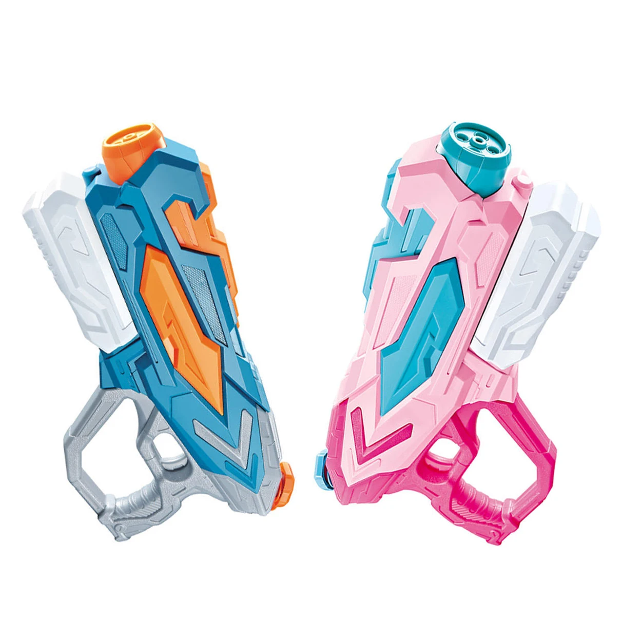 2PCS Summer Beach 4 Nozzle Shooting Modes Switch Battle Blaster 900 ML Pool Big Automatic Space Water Gun With 2 Color