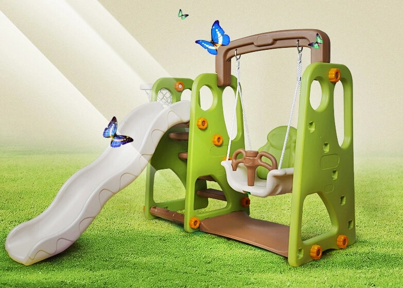 Plastic Indoor Slide with Basket for Kids