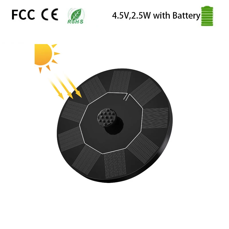 High quality Outdoor 2.5W battery waterproof floating garden bird bath Solar water pump fountain for pool,landscape,