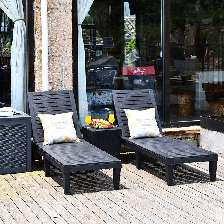 Outdoor Beach Patio Hotel Chaise Lounge Sun Bed tumbona Swimming Pool Plastic Stackable Sun Lounger Chair