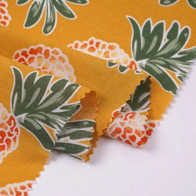 New design rayon material   rayon fabric digital printed fruit design in rayon fabric