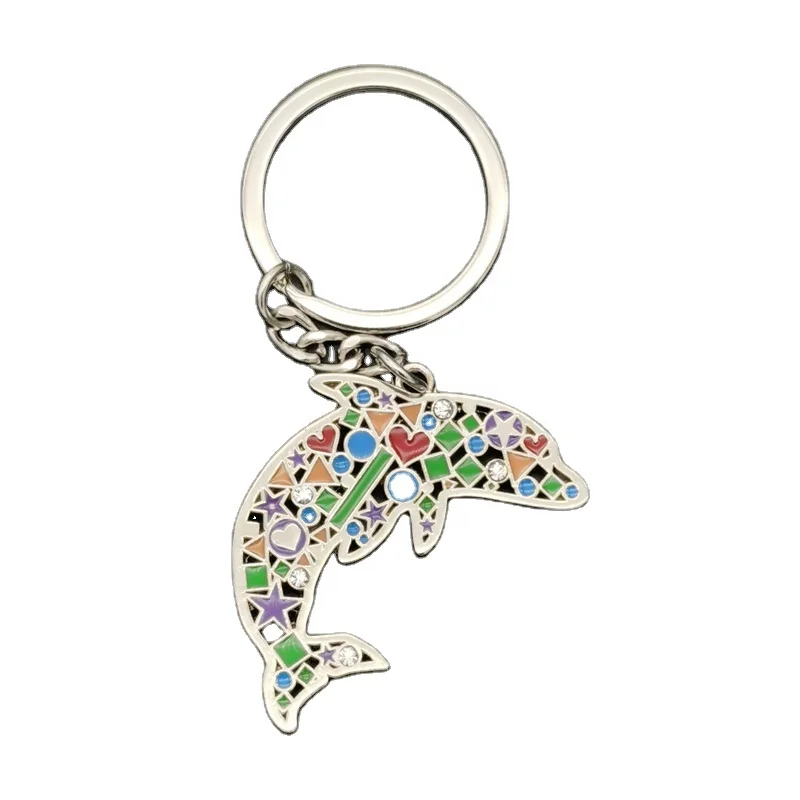 High Quality Enamel Keyring Dolphin Key Holder Frog Bag Charm Ladybug Keychain