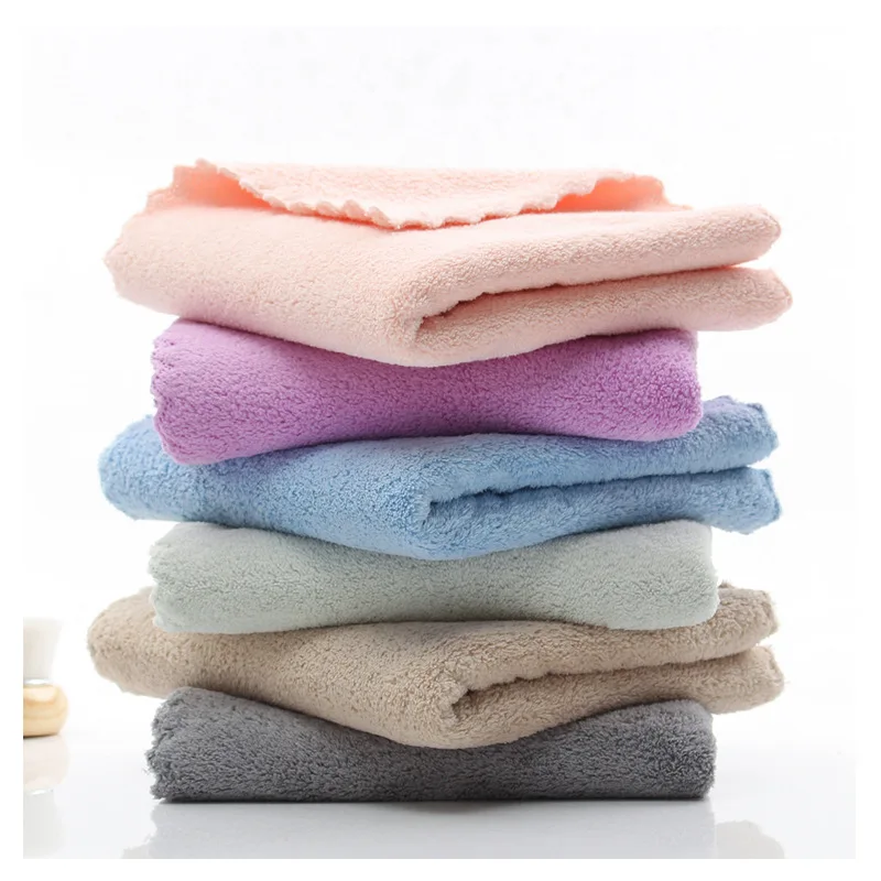 Wholesale Microfiber 30x30cm Quick Drying Terry loop Face Towel Face Napkins Cheap Cleaning Cloth Coral Fleece Kitchen Towel