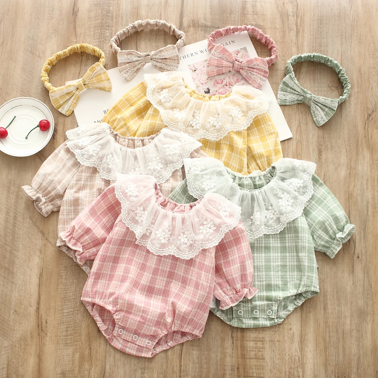 Autumn Baby Bodysuits Wholesale Loose Mesh Cotton Skirt Triangle Romper New Girl Jumpsuit