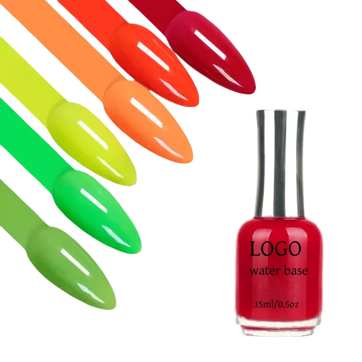 Professional salon Supplies Nail Paint Odorless 18 Free 15ml 135 colors Custom Brand water base halal Nail Lacquer Nail Polish