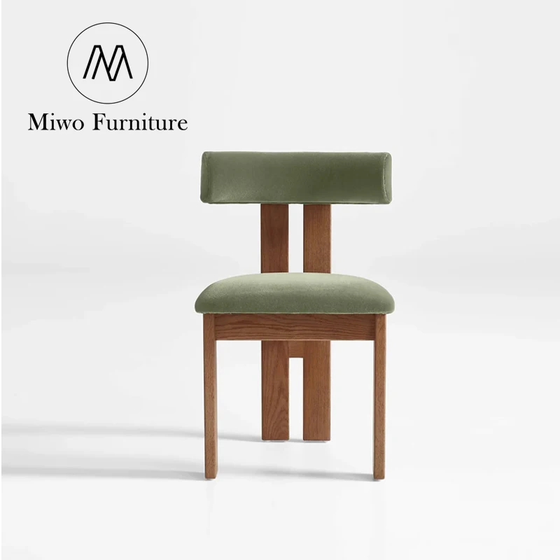 Furniture Nordic Restaurant Furniture Cafe Velvet Upholstered Dining Chairs Wood Solid Frame Coffee Shop Hotel Wedding Modern