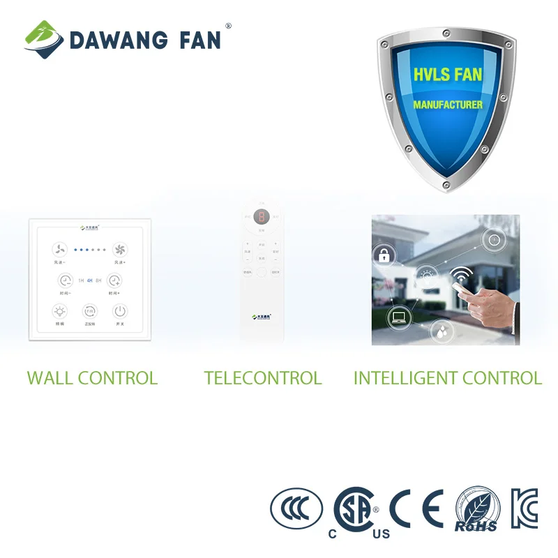 DAWANG FAN 78 Inch 3 blades green color app remote control indoor 220v black modern outdoor ceiling fan