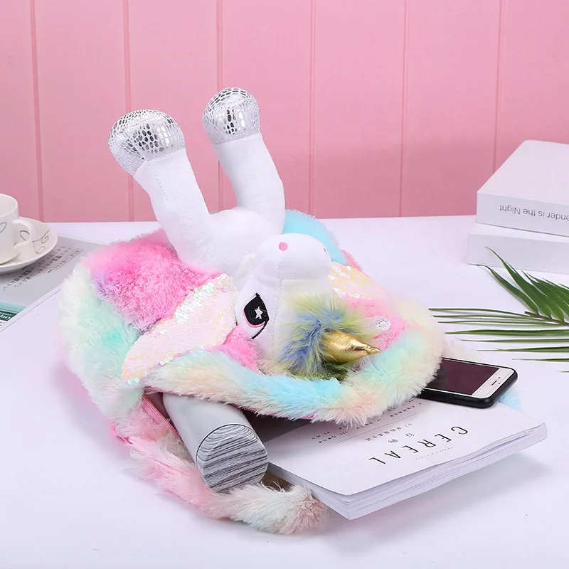 unicorn animal plush backpack hot sale new children plush backpack cartoon bags kids custom plush backpack