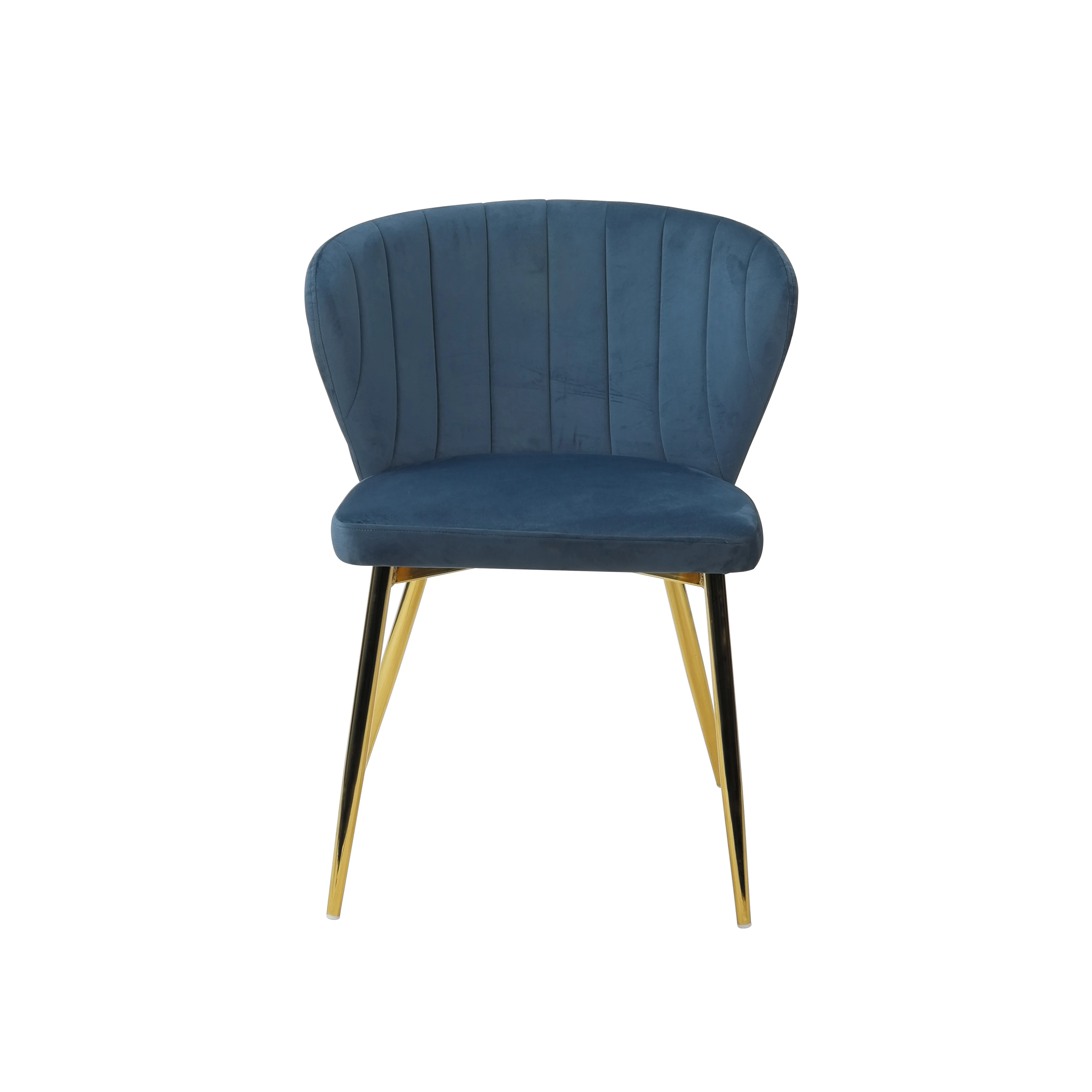 Classic Chair Living Room  Metal Gold Legs Living Room Chair Blue Velvet Dining Chair Coffee Shop