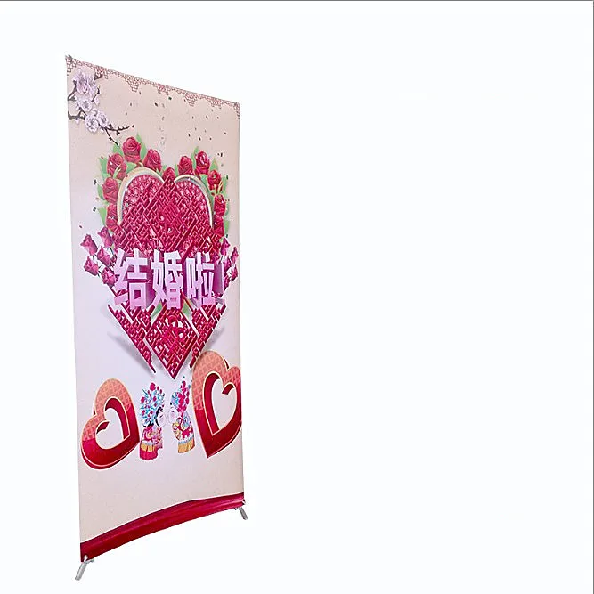 Adjustable American Type X Banner Stand Advertising Push Up Rollup standee PVC printing