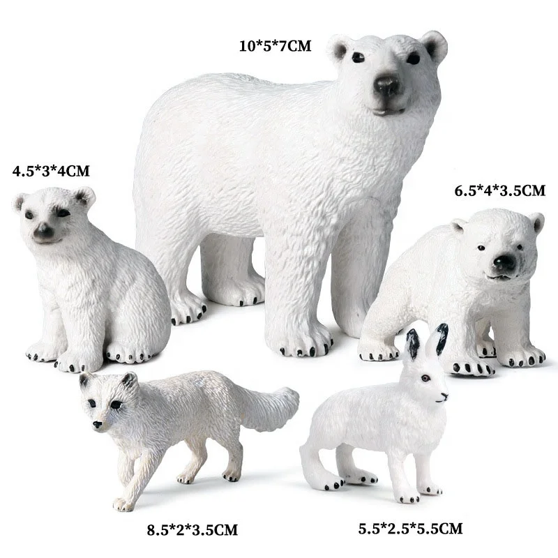 Plastic 3D Arctic Animal Home Aquarium Decor Garden Landscape Realstic Figure Model Polar Bear