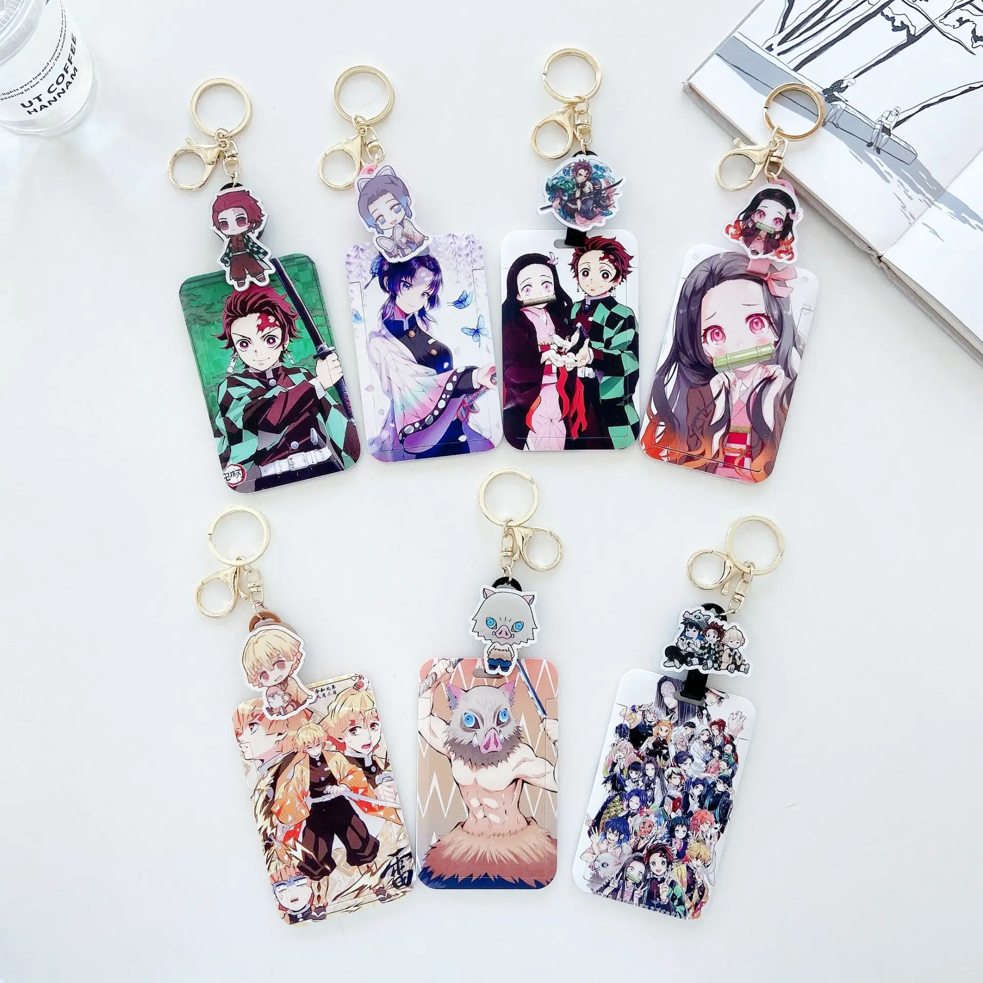 Wholesale Anime Luffy Chopper Zoro Card Holders Keychain Toy Cartoon ABS Student ID Card Bus Name Card Case Protect Card Sleeve