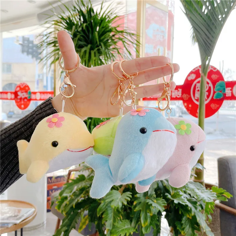 Cute dolphin plush doll Keyring bag pendant plush toy key chain doll backpack Pendants