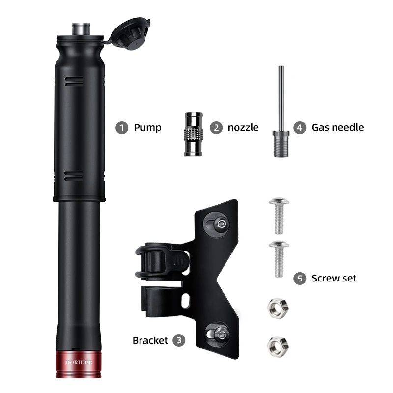 Morider Car Bike Tire Balloon Air Bed Inflator Pump Mini Size Portable Tyre 110 PSI Advanced High-efficiency Hand Air Pump