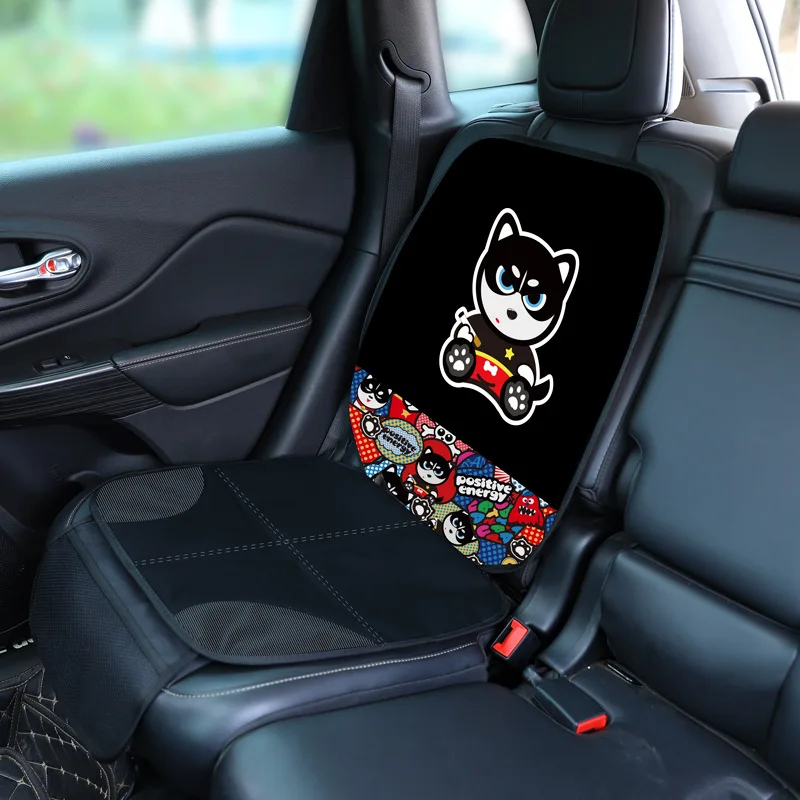 Car Leather Seats 3D Non-Slip Anti-wear Thick Padding With Mesh Pockets Child Baby Car Seat Cover Protector