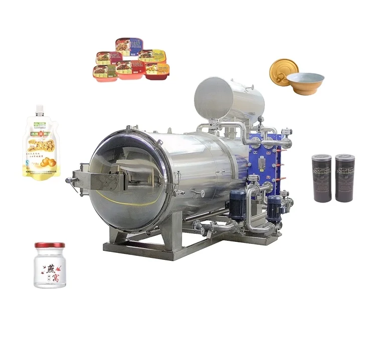 Tomato Sterilization Autoclave Pressure Cooker Horizontal  Sterilizer Canned Sardines Food Retort Machine For Canning Factory