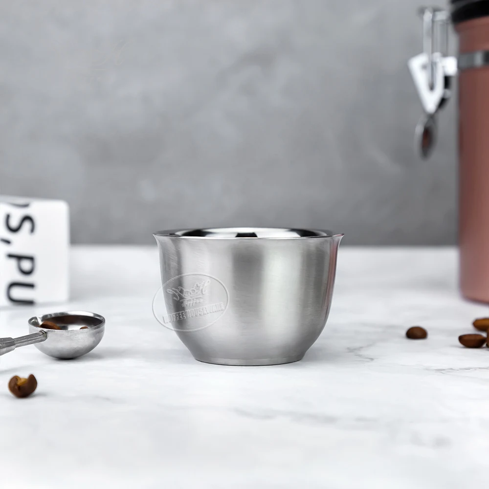 Unbreakable 80/50ml Mini Tea Cup Stainless Steel Double Wall Tiny Tasting Teacups Insulated Sake Tea Bowl Cup For Travel