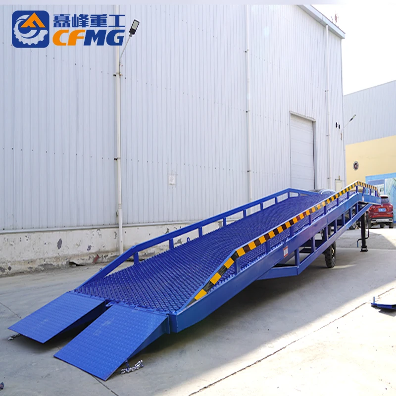 12ton Movable Dock leveler Yard Ramp Hydraulic Loading Platform Truck Ramp Container Dock Ramp For Forklift