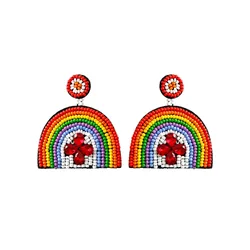 2022 новые модные плетеные вручную ювелирные изделия из бисера в стиле бохо радужные серьги с кисточками для женщин